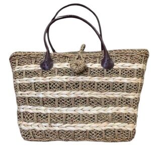 🌿 Large Woven Straw Tote Bag – Beach / Boat / Everyday – Never Used 🌿